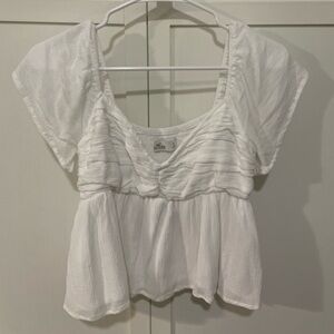 Hollister Brand New White Flowy Blouse